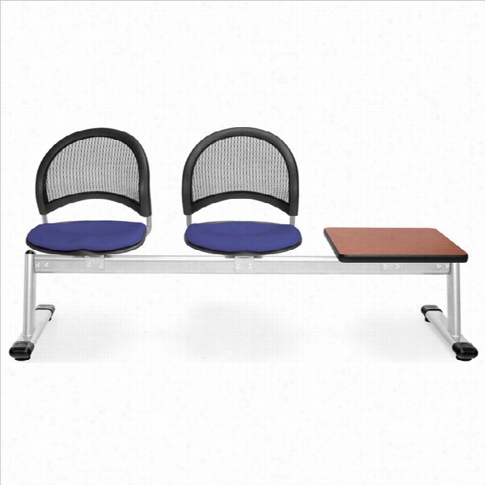 Ofm Moon Eam Seating With 2 Seats And Table In Royal Blue And Cherry