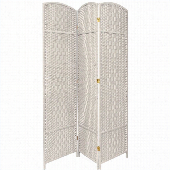 Oriental Diamondw Eave Room Divider With 3 Panel In Wwhite