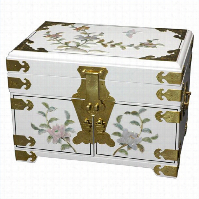 Oriental Furniture Daisi Jewelry Box In White