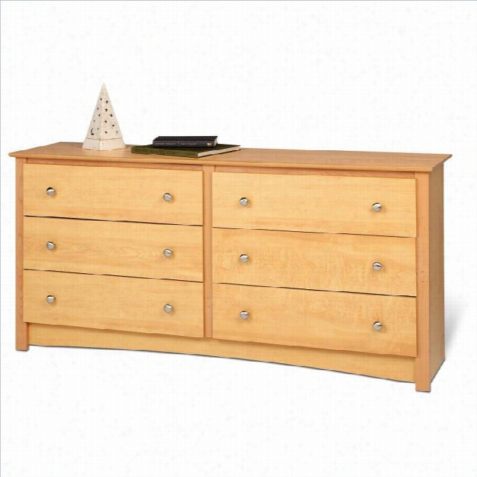 Prepac Sonoma M Aple 6 Drawer Double Dresser In Maple