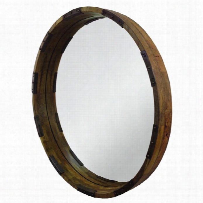 Renwil  Industria Mirror In Mango Finish With Metal Accents