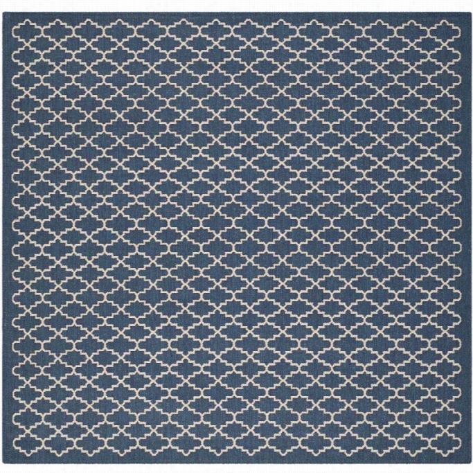 Safsvieh Courtyard Navy Indoor Outdoor Rug - Square 4'