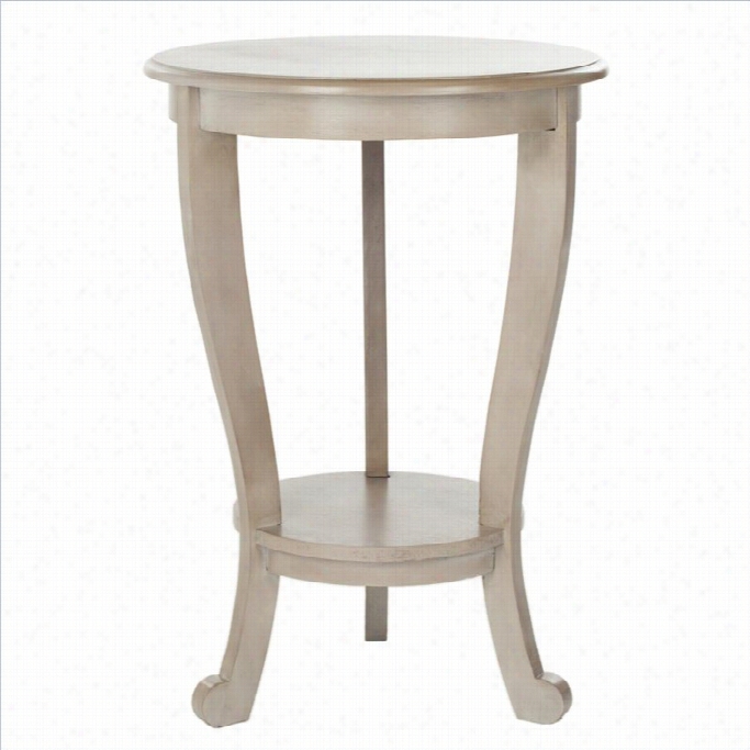 Safavieh Heath Wood Pedastal Side Table In Grey