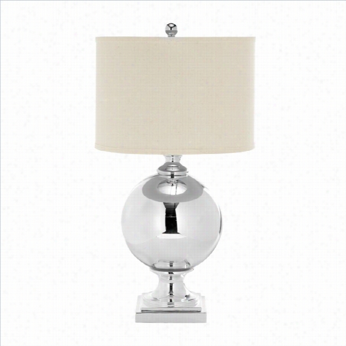 Safavieh Silver Table Lamp And Nature Hard Linen Shade