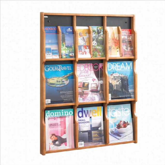 Safco Expose 9 Magazine 18 Pamphket In Medium Oak Finish