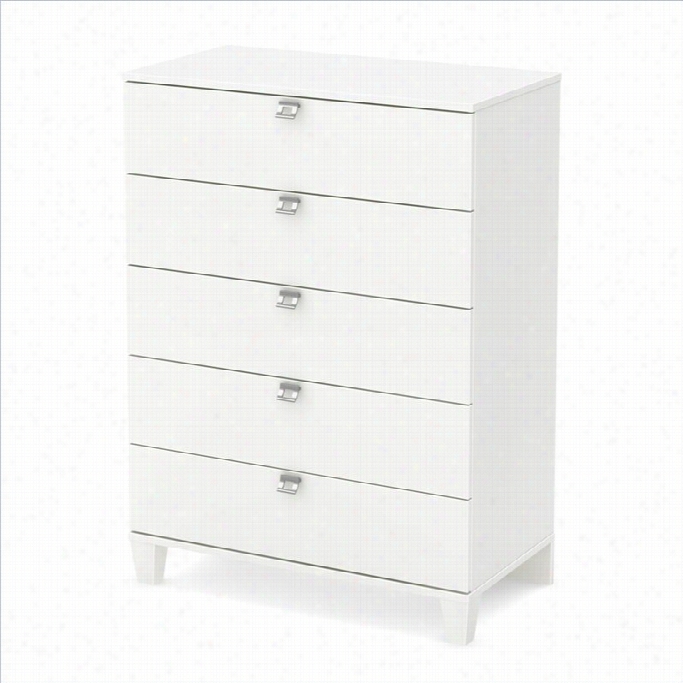 South Shore Karma Five Drawer Box In Pure White