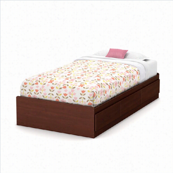 South Shore Summer Breeze Twin Mates Bed In Royal Cherry