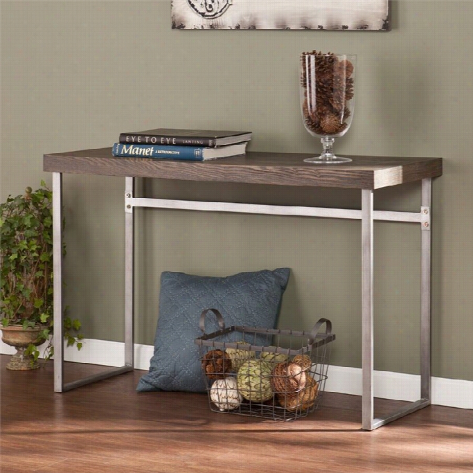 Southern Enterprises Nolan Console Table In Weathered Burnt Oak