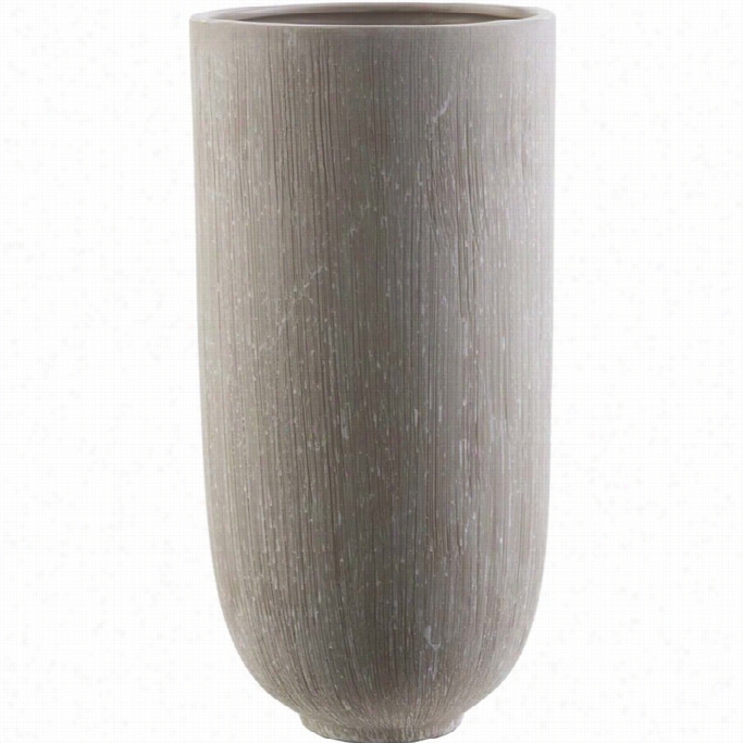 Surya Bautista 13.58 X 6.69 Ceramic Vase In Gra