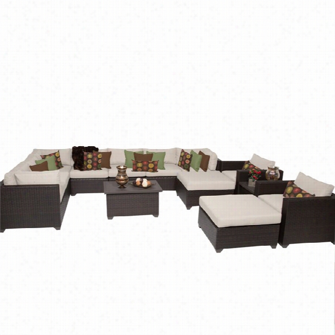 Tkc Belle 13 Piece Outdoor Wicker Sofa Set In Bige