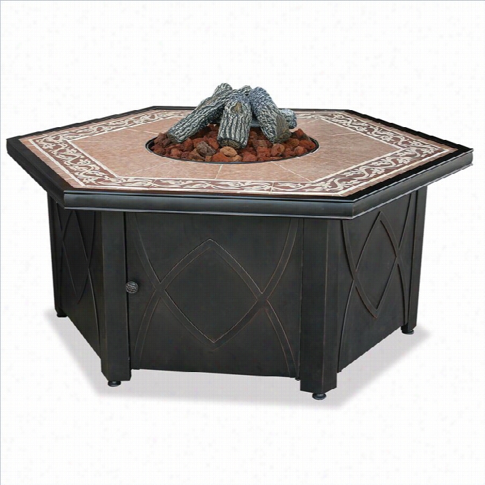 Uniflame Lp Gas Out Passage Firebowl With Decorative Tile Manttel