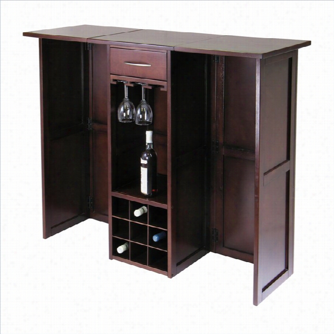 Cheerful New Prt Expandable Reckoner Home Wine Home Bar In Antique Walnut