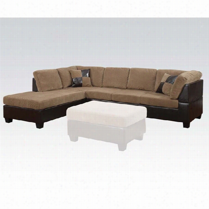 Acme Fjrniture Connell 2 Piece Faux Leather Sectionaal Osfa In Brwn