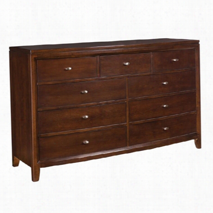 American Drew Tribecca 9 Drawer D Ouble Dresser In Root Beer Finish