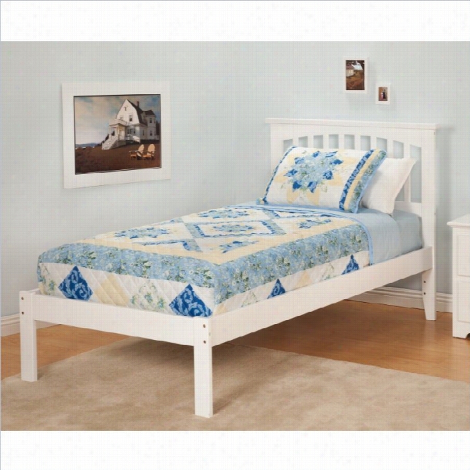Atlntic Furniture Mission Bed With Open Foot Rai In White-twin Size