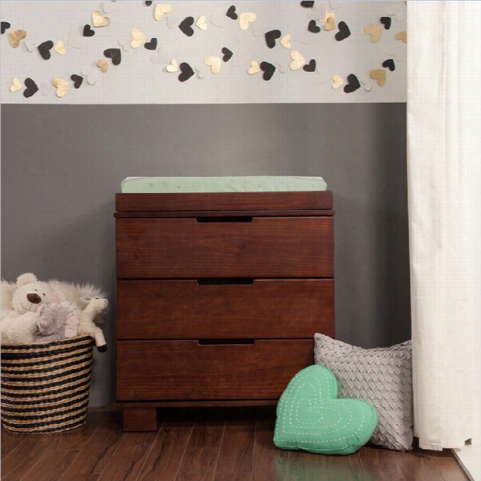 Babyletto Modo 33-drawer Wood Changing Table W/ Tray In Espresso