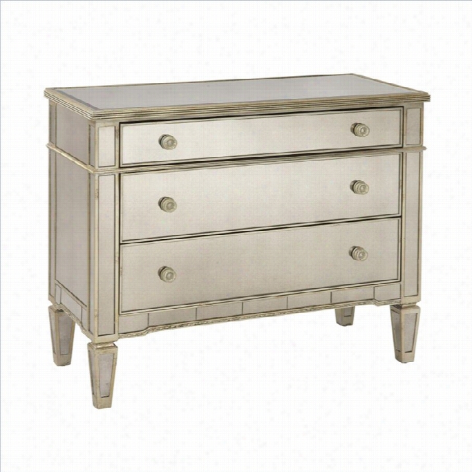 Basssett Mirorr Borghese Antique Mirrored Hall Accent Chest In Silver