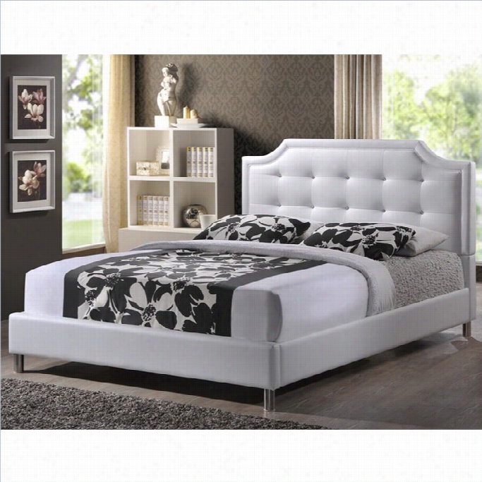 Baxton Studio Carlotta Tufted Platform Bed In White-full