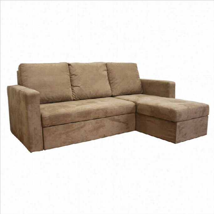 Baxton Stud Io Linden Convertible Sectional Sofa In Imbrown