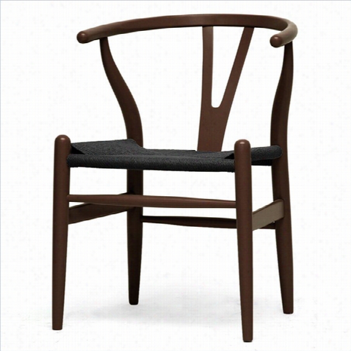 Baxton Studio Wishbone Y Dining Chair In Dark Brown