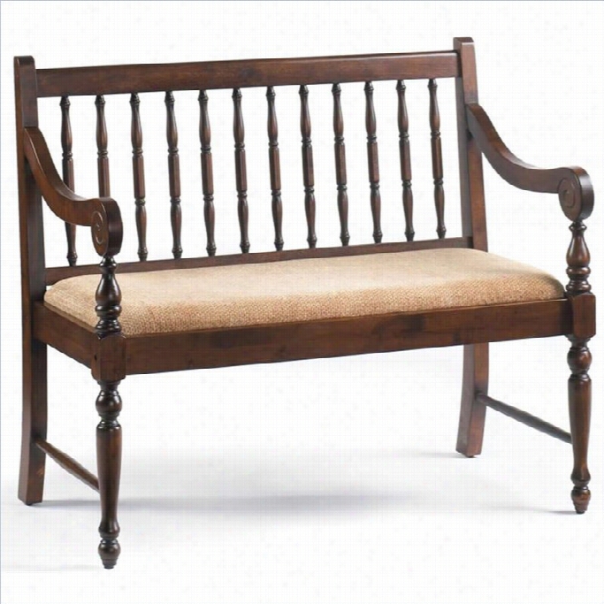 Bernards Belacor Deacon Bench In Pecan Finish