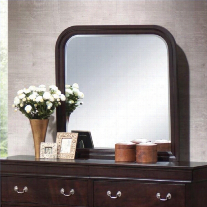 Coaster Louis Philippe Curved Frame Mirror In Cappuccino