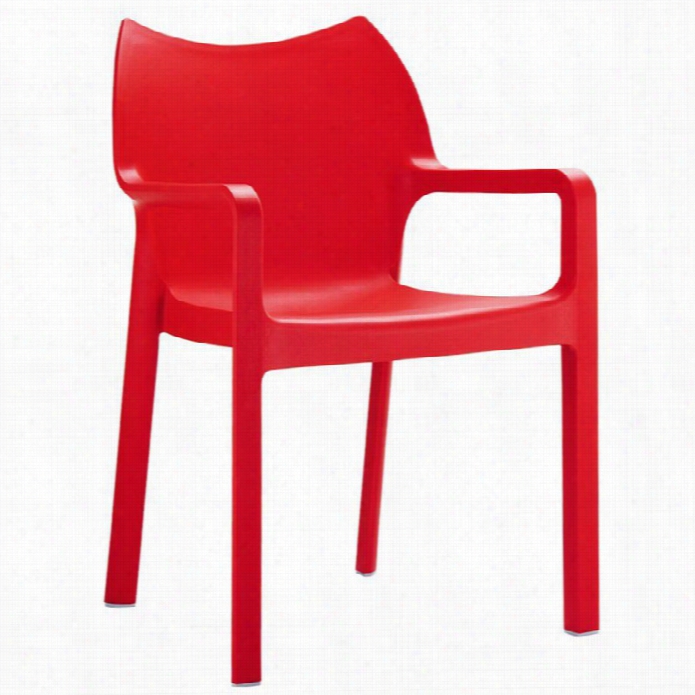 Comapmia Diva Resin Outdoor Dining Prepare Chair In Red