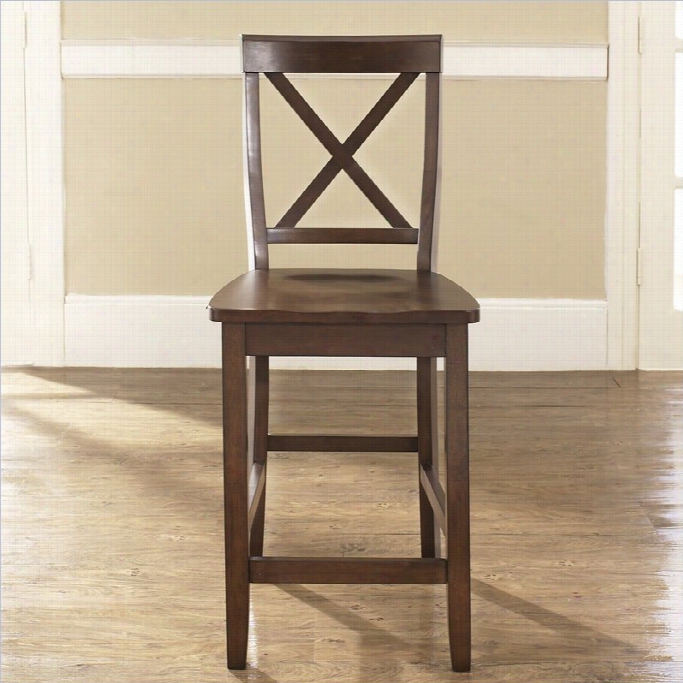 Crosley Furniture 24 X-back Counter Stool In Mahogany Finish