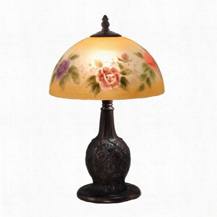 Dale Tiffany Roses Possession Painted Accent Lamp