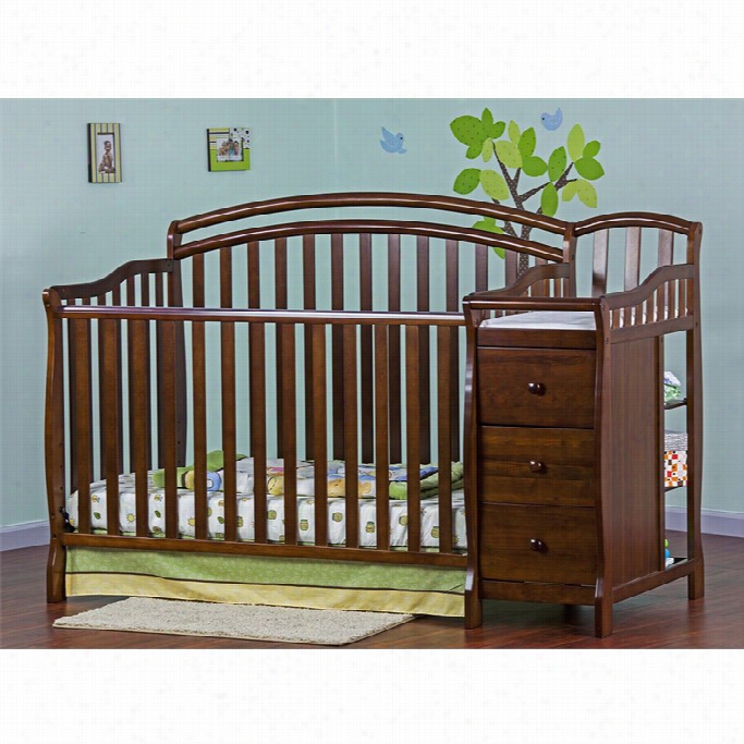 Dream On Me Haiee 5-in-1 Crib And Dreseiing  Table Combo In Espresso