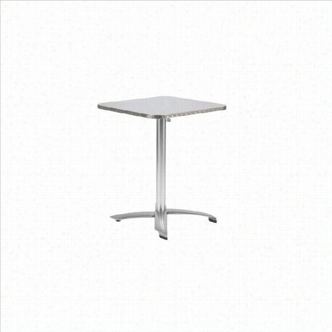 Eurostyle Arlene Square Tilt Top Outdoor Dining Table I Nsilver Finish