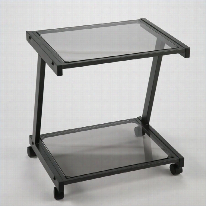 Eurostlye Landon Graphite Black/smoked Glass Printer Cart