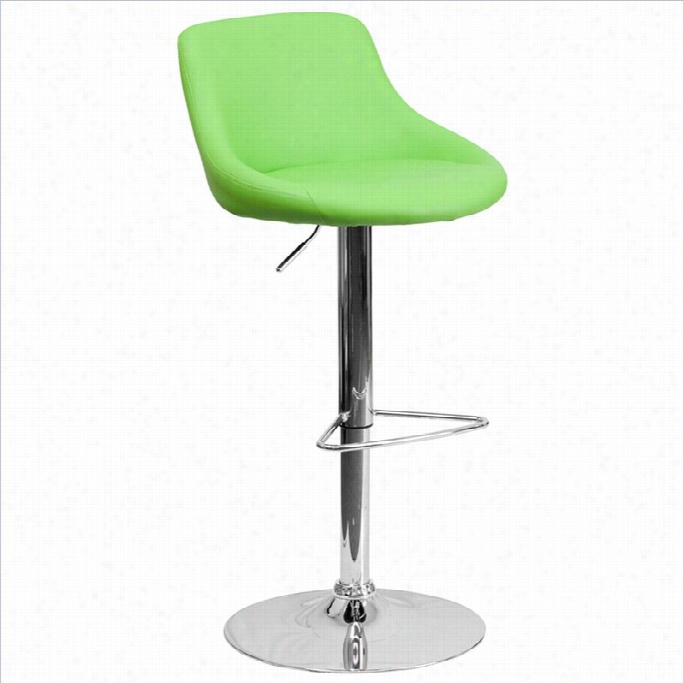 Flash Furnniture 25 To 34 Ad Justable B Ucket Seat Bar Stool In Green