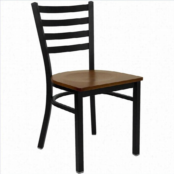 Flash Furniture Hercul Es Laddder Back Metal Dining Chair In Cherry
