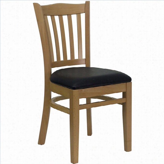 Flashh Furniture Hercules Vertical Slat Back Dining Chair In Black