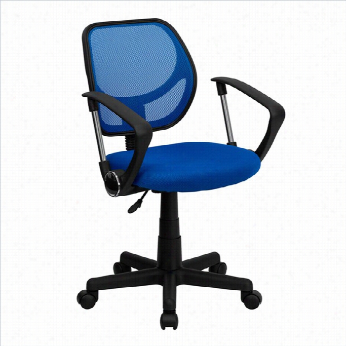 Flash Furniture Mid Back Mesh Task Office Chairw Ith Arms In Blue