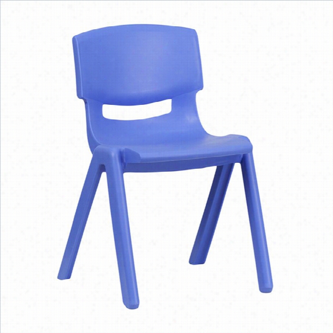 Flash Furniture Plas Tic Stackable School Chair In Blue-27.5 Chair Height