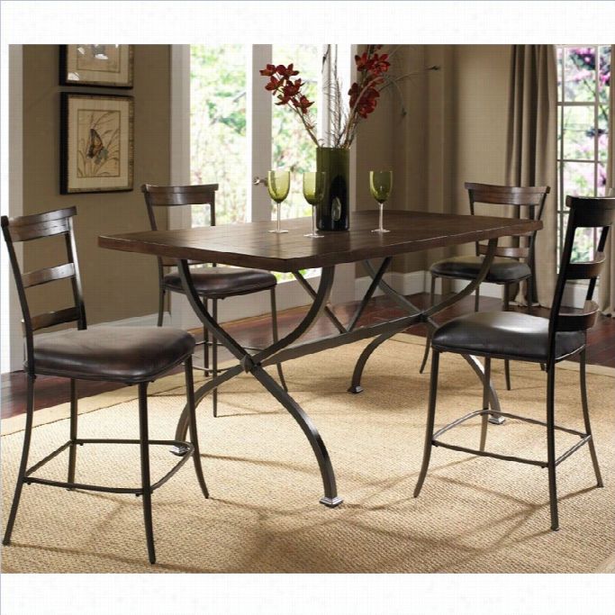 Hillsdale Cameron 5 Piece Counter Height Wood Dining Set