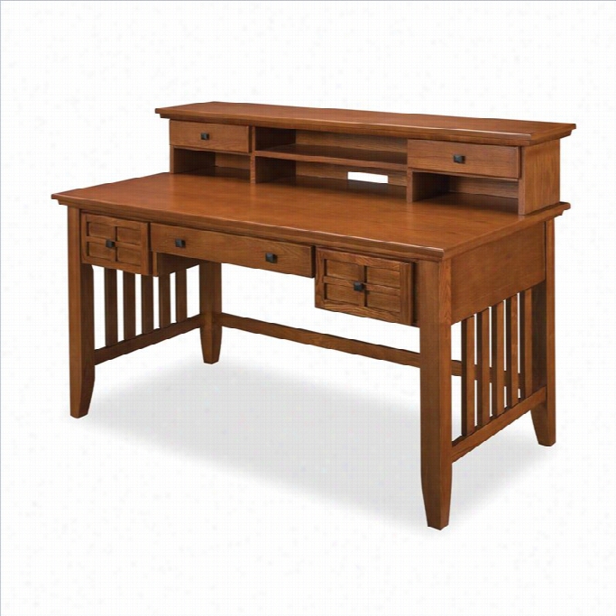 Home Stylles Arts & Crafts Executive Computer Desk With Hutch