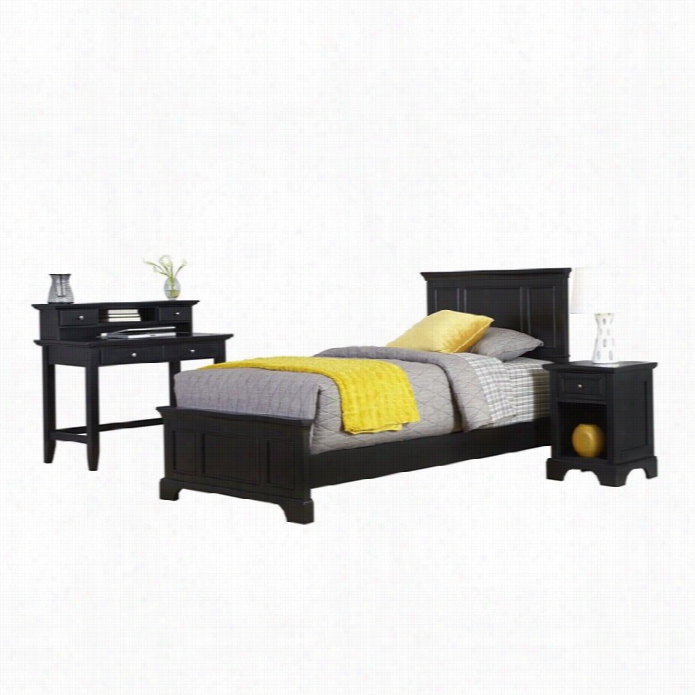 Home Styles Bedford Twin4  Piece Bedroom Set In Black