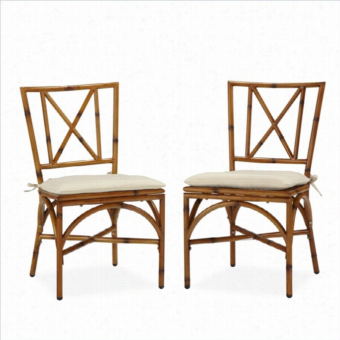 Home Styles Bimini Jim Dining Chair Pair With Cushion Inn A Light Natural Finish