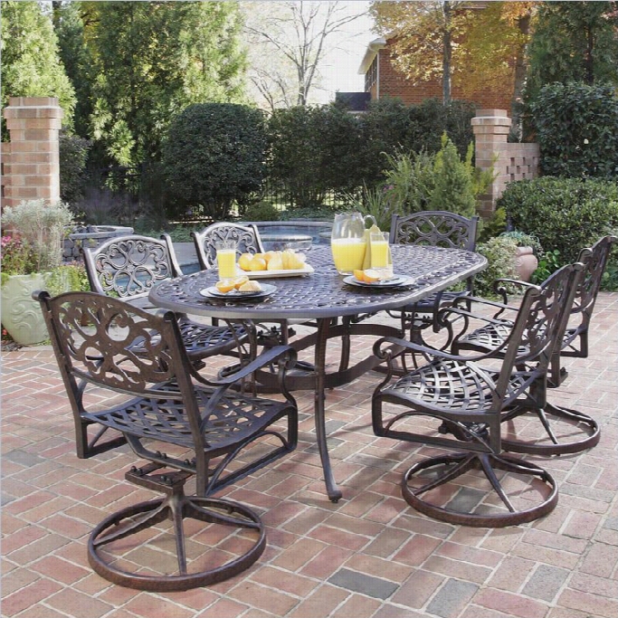 Home Styles Biscayne 7 Piece Emtal Patio Diningg Set In Bronz