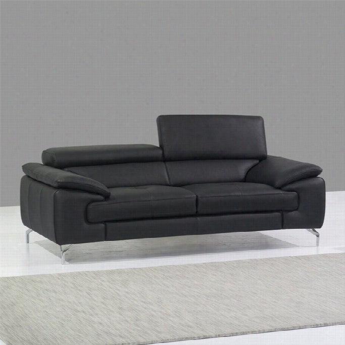 J&m Furniture A973 Italian Leathre Sofa In Black