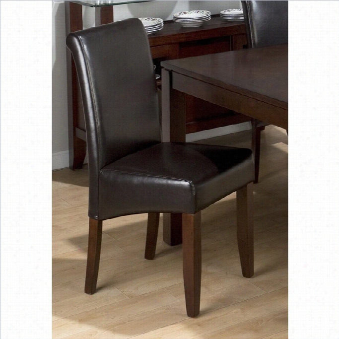 Jofran 888 Series Chestnut Boneed Leather Parson Dining Seat Of Justice (sset Of 2)