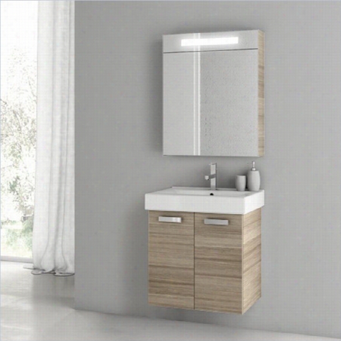 Nameek's Cubical 222 Wall Mounted Bathroom Vanity Set In Larch Cana Pa