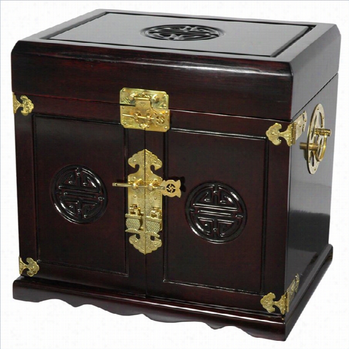 Oriental Furniture Jewelry Box In Rosewood