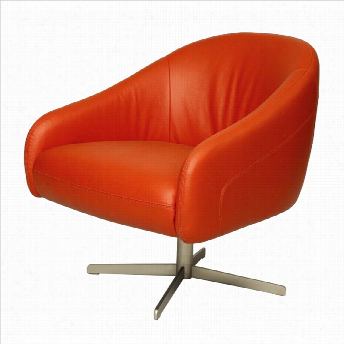 Pastel Furniture Dswsonville Leather Club Chair In Orange