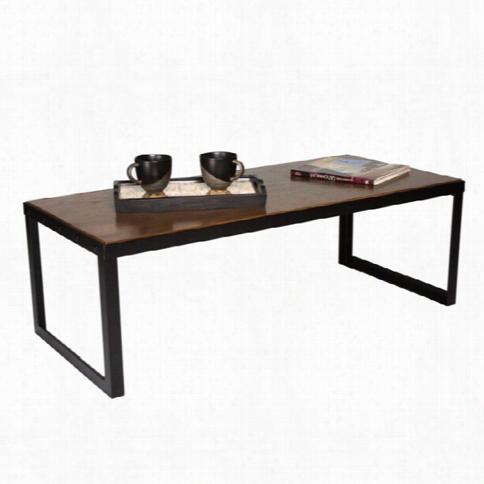 Proman Belvidere Chhic Coffee Table In Walnut And Black