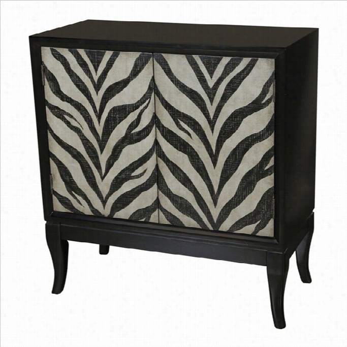 Pulaski Accents  Zebra Stamp Hall Accent Chest In Deep Black And White