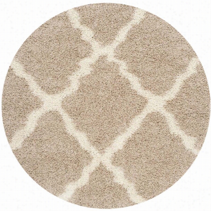 Safavieh Dallas Shag Beige Shga Urg  - Round 6'